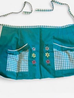 Handmade turquoise apron